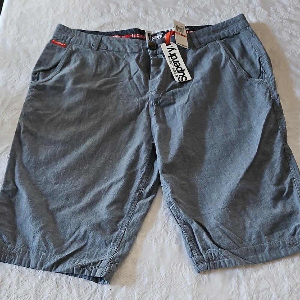 Superdry Men's Blue/Gray Shorts.  Mes 3XL, 40 Waist